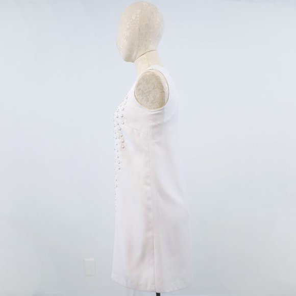 Anthropologie S Retro 60s Mini Dress White - Picture 3 of 8